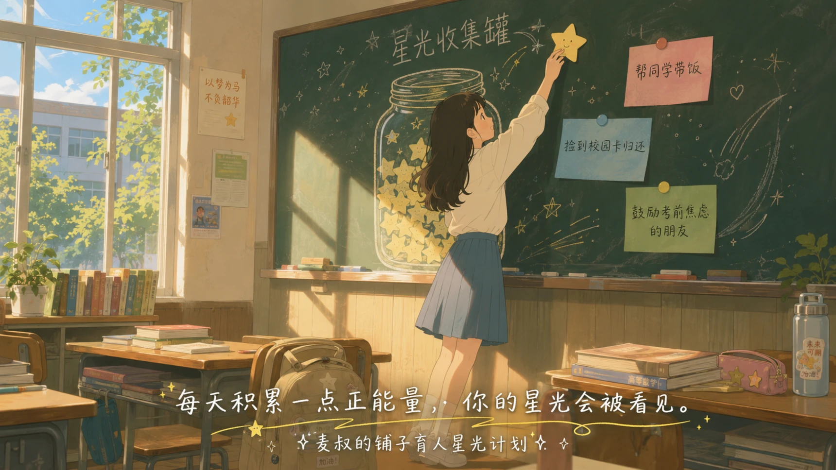 支持育人星光计划
2024年麦叔开始支持育人星光计划,鼓励学生在日常中积累正能量。我们走进校园,不止于商业,更愿做青春路上的一点星光。(累计提供32万元额度积分)